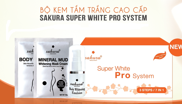 Bộ Kem tắm trắng cao cấp Sakura Super White Pro System | Y Khoa Bình Minh
