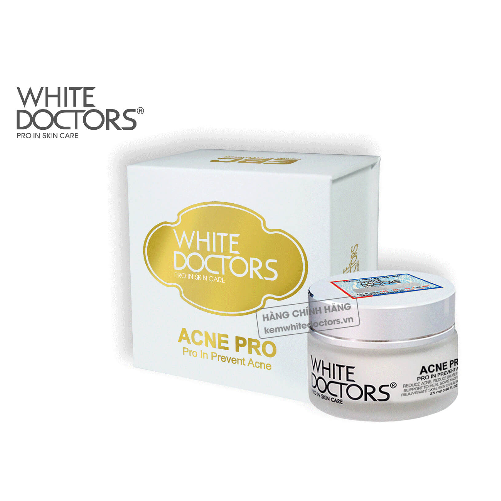 Kem hỗ trợ giảm mụn và sẹo thâm Acne Pro White Doctors
