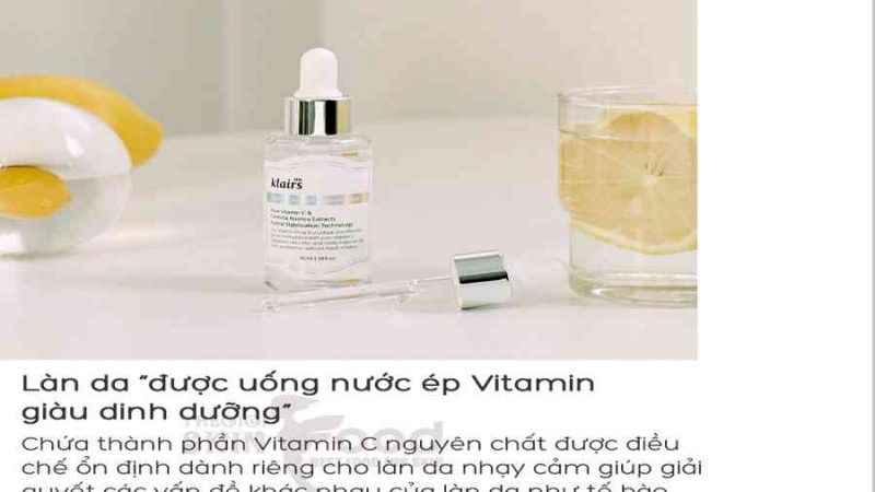 Tinh Chất Vitamin C Giúp Mờ Thâm Nám, Trắng Sáng Dành Cho Da Dễ Kích Ứng Klairs Freshly Juiced Vitamin Drop 35ml