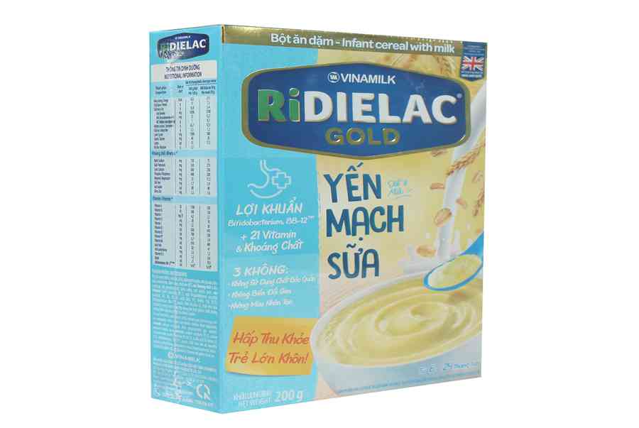 Bột ăn dặm Ridielac yến mạch sữa 200g cho bé 6M-24M