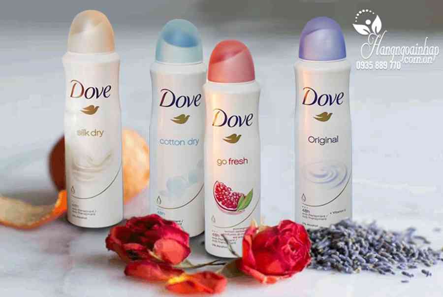 Xịt khử mùi Dove 150ml của Mỹ, khử mùi, kháng khuẩn hiệu quả