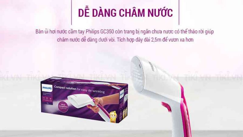 Bàn Ủi Hơi Nước Cầm Tay Philips GC350 (1000W) – Hàng Chính Hãng | Tiki