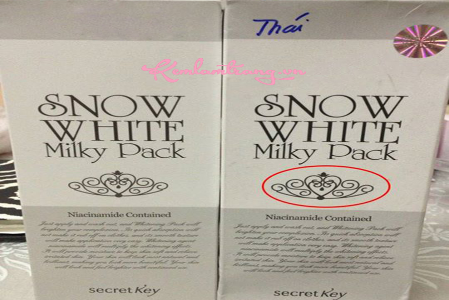 3 dấu hiệu phân biệt Snow White Pack của Thái và Hàn Quốc