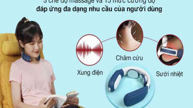 Máy massage vùng cổ vai gáy HASUTA HMN-160 Xanh – Chính hãng